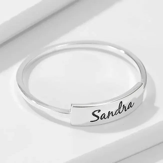 Full Silver Name-1 Ring - silver ring - STREET STYLE