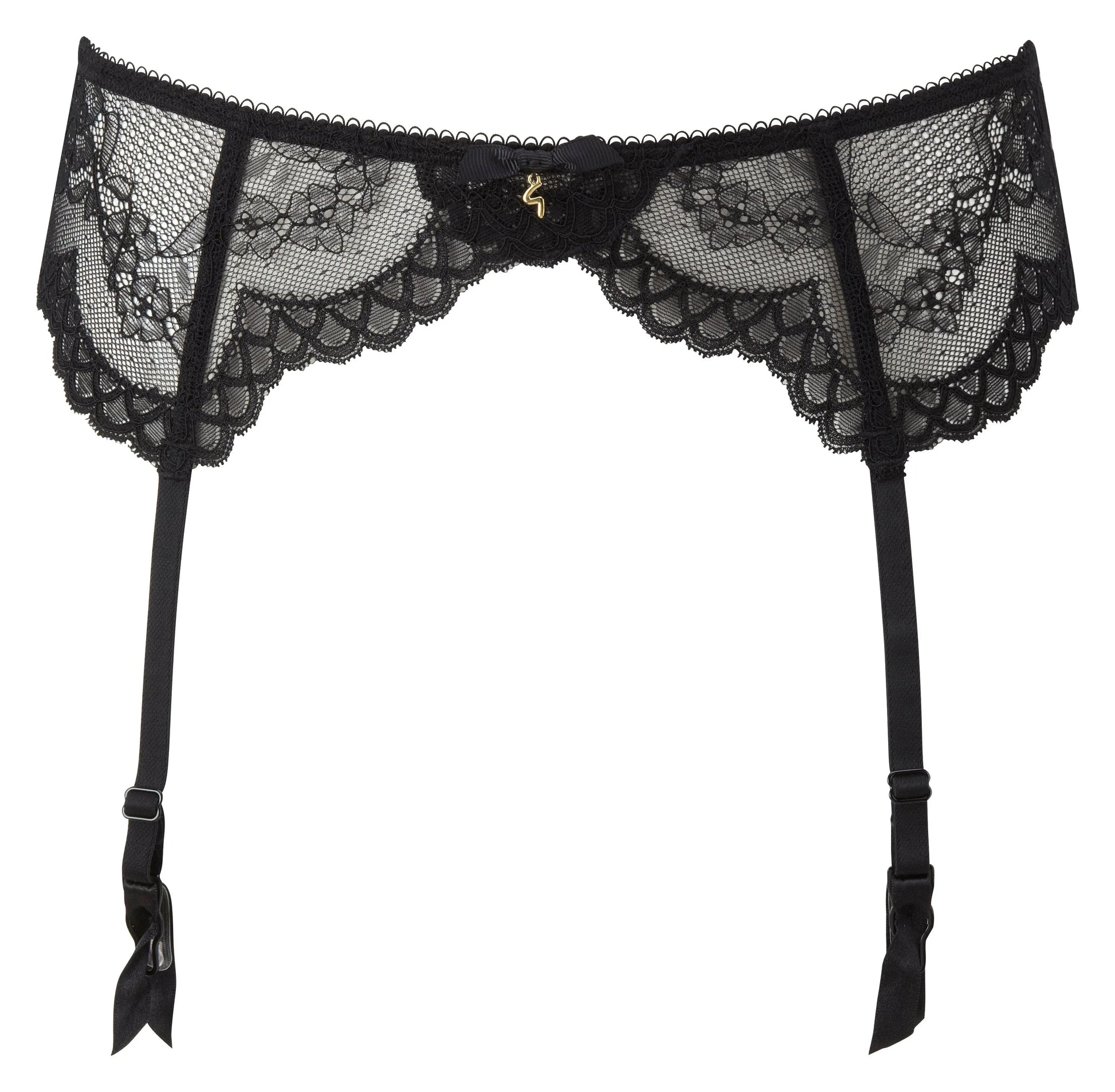 Sheer Lace Garter Belt Gossard Superboost Lace Black - STREET STYLE