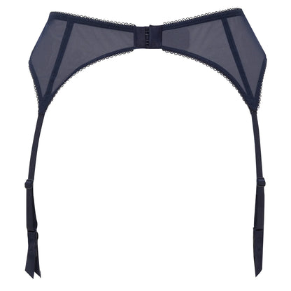 Gossard Superboost Lace Garter Belt Midnight Blue Gold - STREET STYLE