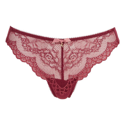 Gossard Superboost Lace Thong Panty Cranberry/Raspberry Sorbet - STREET STYLE
