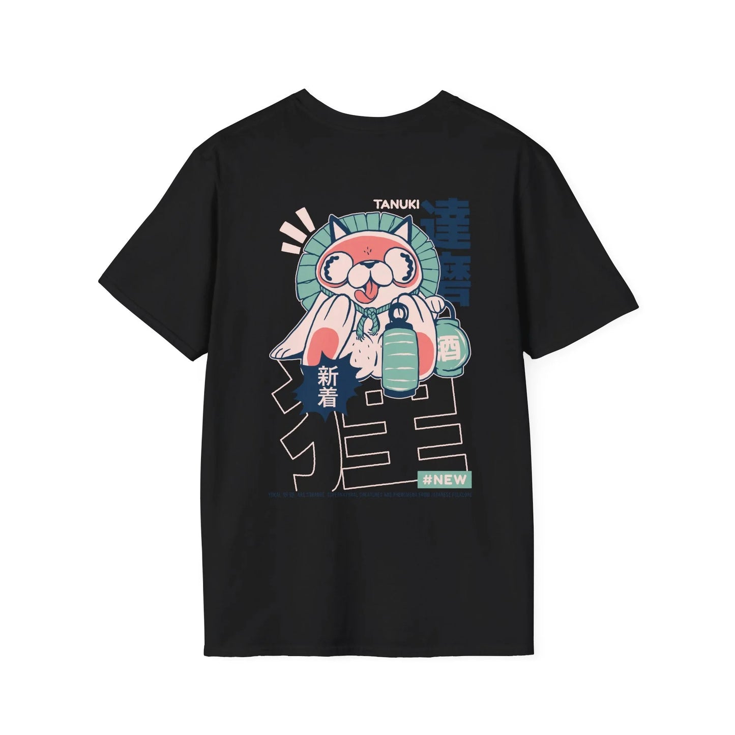 Tanuki - Japanese Yokai - Unisex T-Shirt - Back Print - STREET STYLE