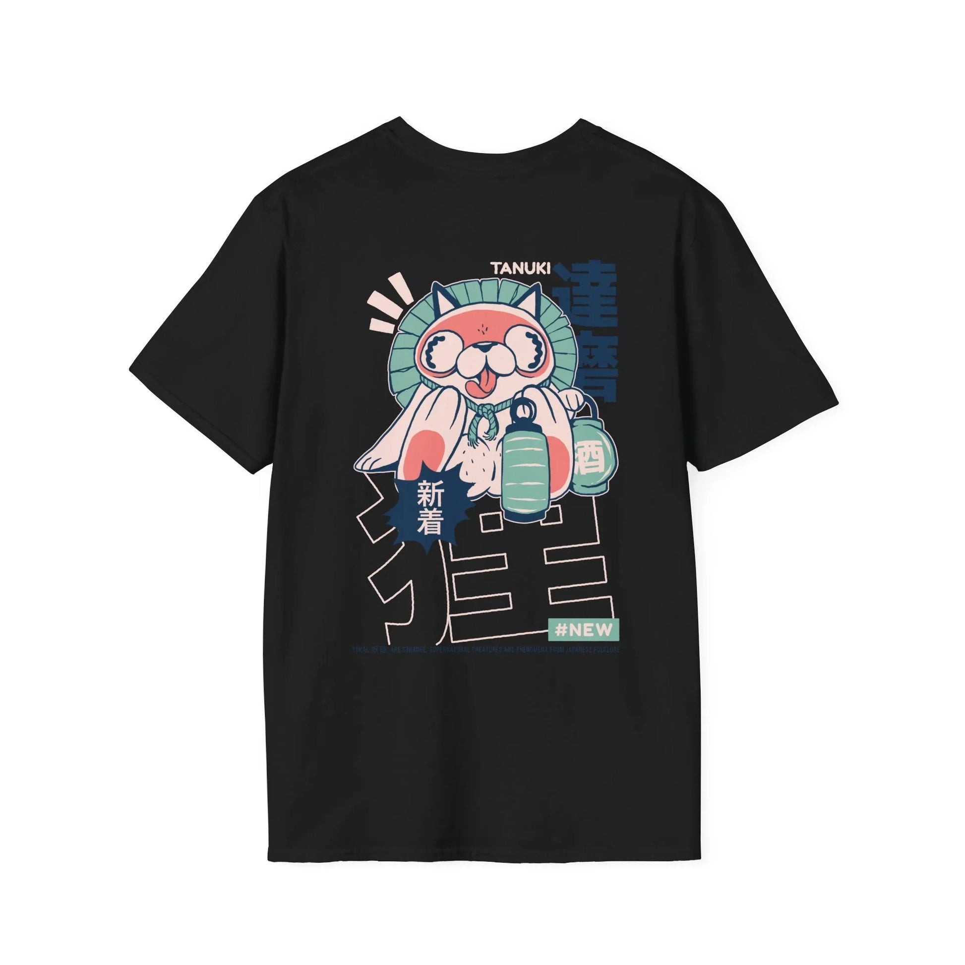 Tanuki - Japanese Yokai - Unisex T-Shirt - Back Print - STREET STYLE