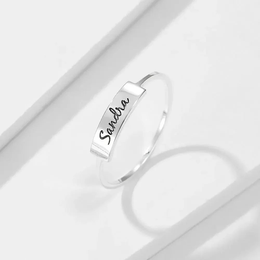 Full Silver Name-1 Ring - silver ring - STREET STYLE