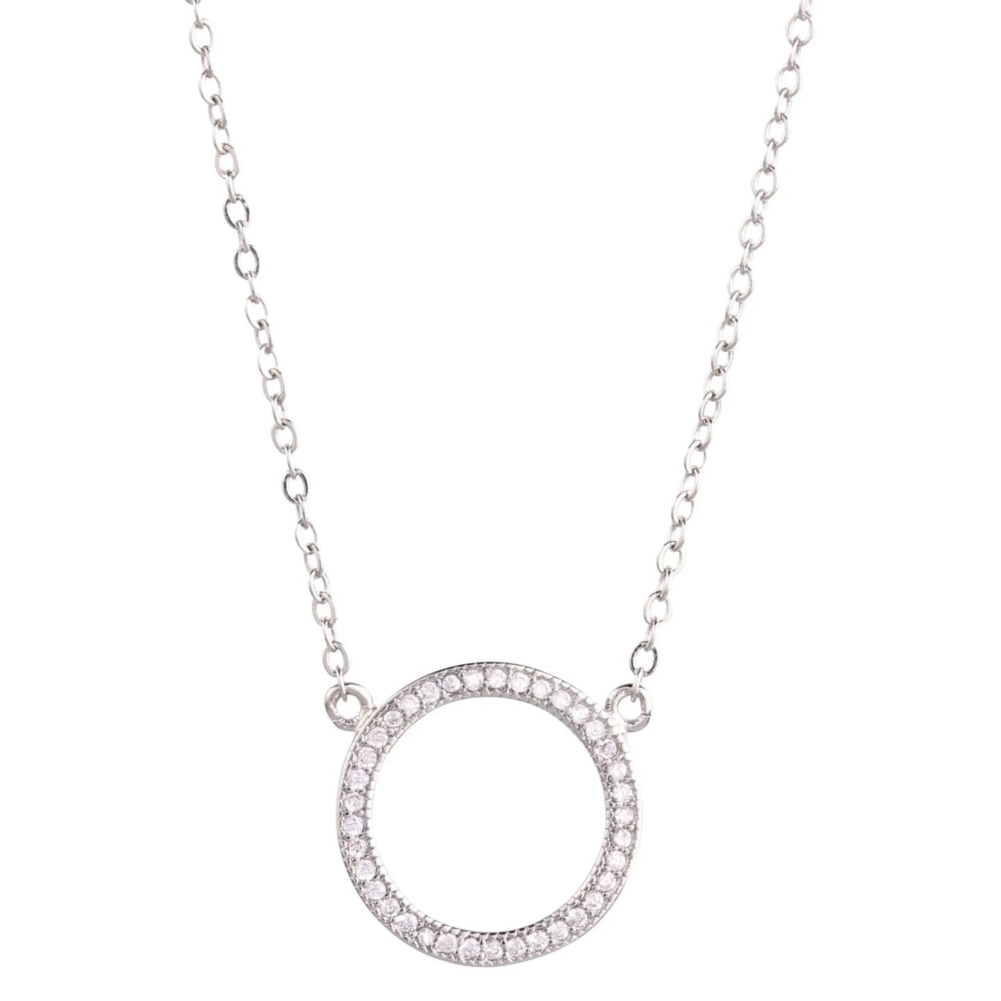 Round Pendant Pave Necklace - STREET STYLE