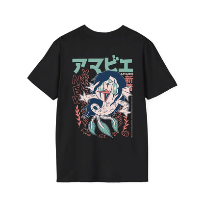 Amabie - Japanese Yokai - Unisex T-Shirt - Back Print - STREET STYLE