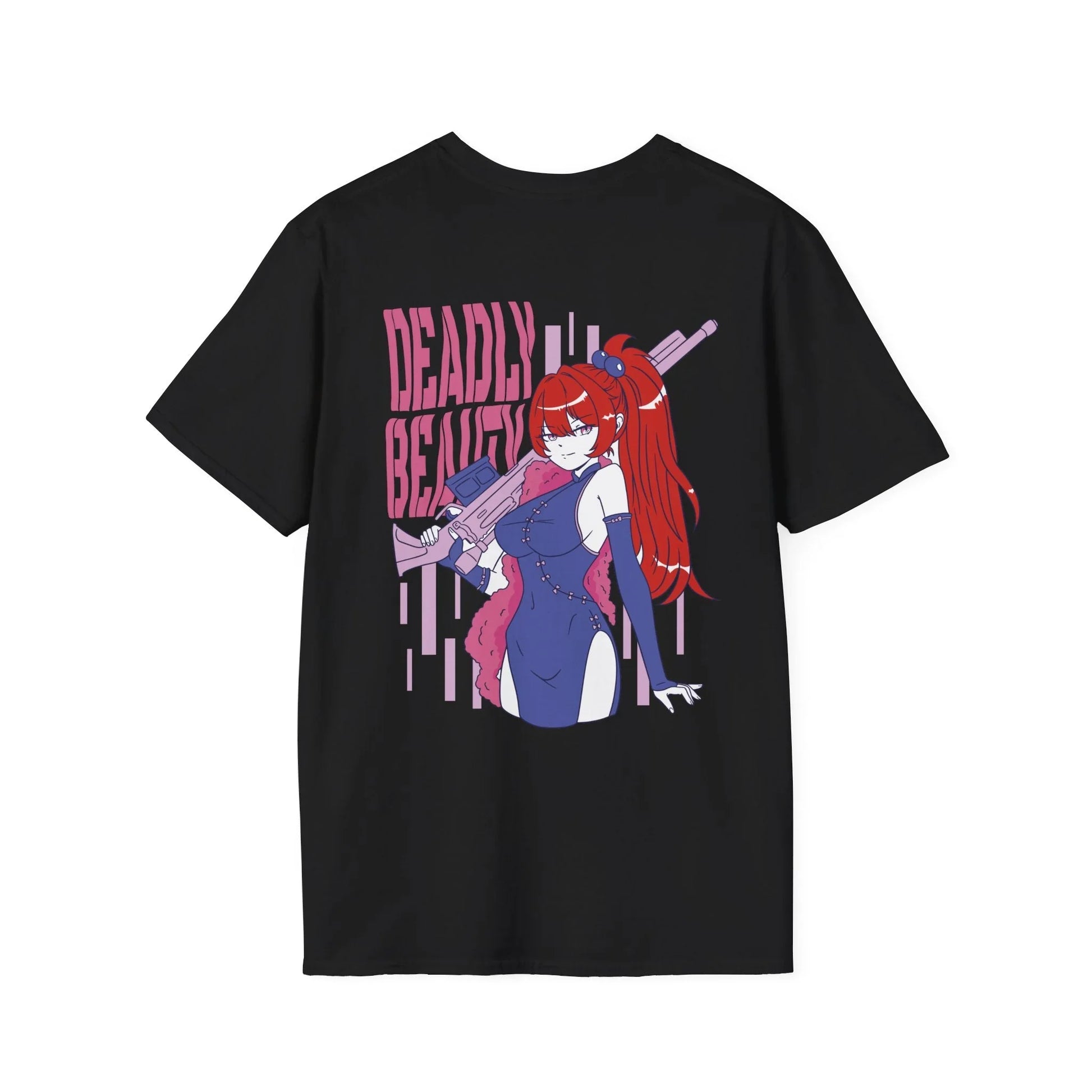 Deadly Beauty - Anime World - Unisex T-Shirt - Back Print - STREET STYLE