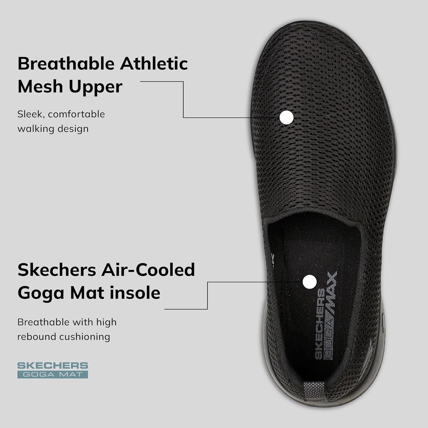 Skechers Go Walk Joy, Women's Trainers, Black Textile Trim, 38 EU - STREET STYLE