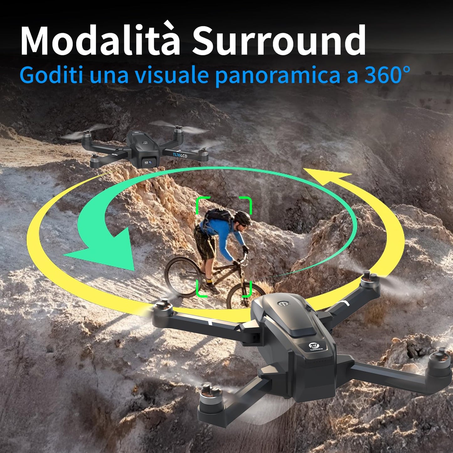 TL16LCD Drone con Telecamera 4K, Drone FPV per Principianti con Telecomando LCD Ritorno Automatico Follow Me Trasmissione in Tempo Reale 5G Droni GPS Pieghevole per Adulti