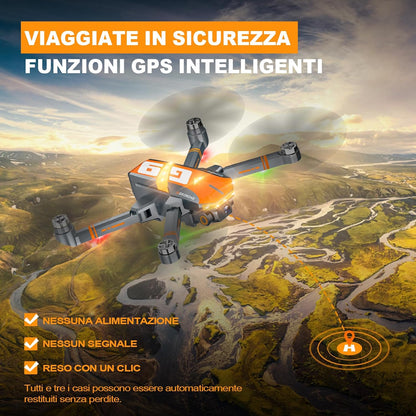 G9 GPS Drone con Telecamera 4K Professionale per Adulti e Bambini, Droni con Motore Brushless, 45 Minuti di Autonomia, 5G FPV Transmissione, Ritorno Auto, RC Quadricotter per Principianti, <249g, C0