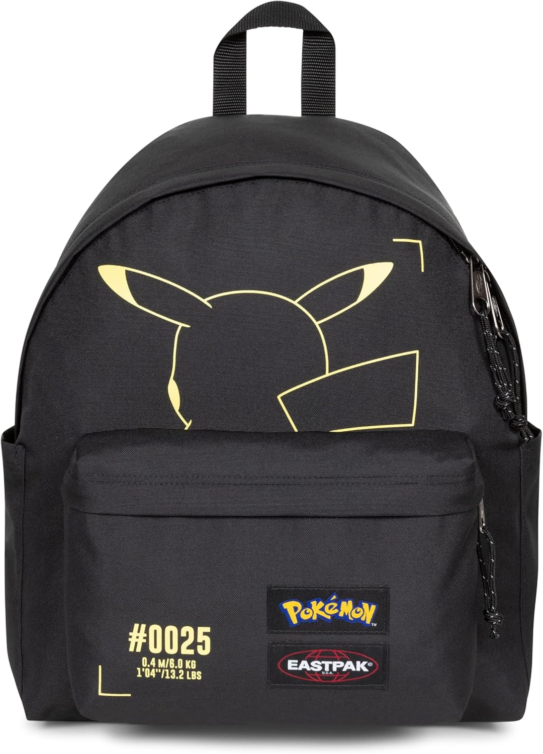 EASTPAK Day Pak Backpack 24 Litres Black and Yellow Limited Edition 2025 Side Pocket Bottle Holder and Back Pocket with Zipper - STREET STYLE