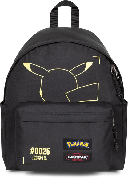 EASTPAK Day Pak Backpack 24 Litres Black and Yellow Limited Edition 2025 Side Pocket Bottle Holder and Back Pocket with Zipper - STREET STYLE