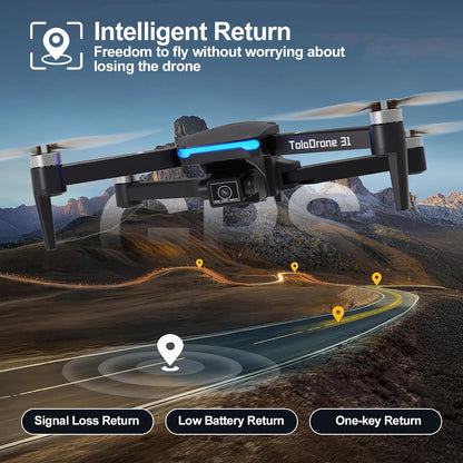 Drone con Fotocamera 4K UHD per Adulti, Droni GPS con Motore Brushless, Trasmissione in Tempo Reale 5G, Seguimi, Ritorno Automatico, Drone per Principianti TD31GPS