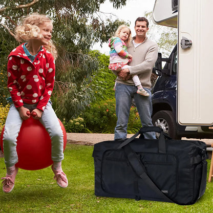 Fmeida 65L Unisex Adult Travel Duffel Bag, Large Gym Bag with Shoe Compartment and Shoulder Strap, Waterproof Duffel Bag Sports Bag, Black, Duffel bag with shoe compartment - STREET STYLE