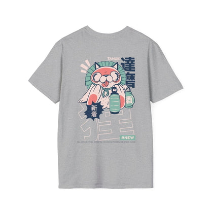 Tanuki - Japanese Yokai - Unisex T-Shirt - Back Print - STREET STYLE