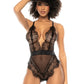 Sheer Eyelash Lace Deep Plunge Teddy Mapale Temptation - STREET STYLE