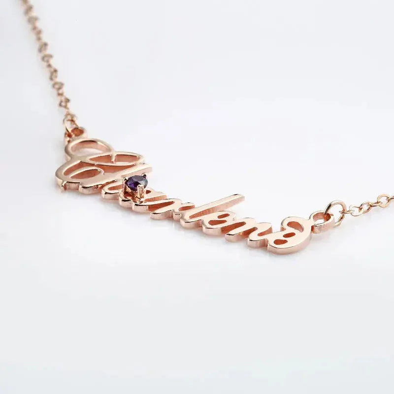 Full Silver Diamond Name Necklace - STREET STYLE