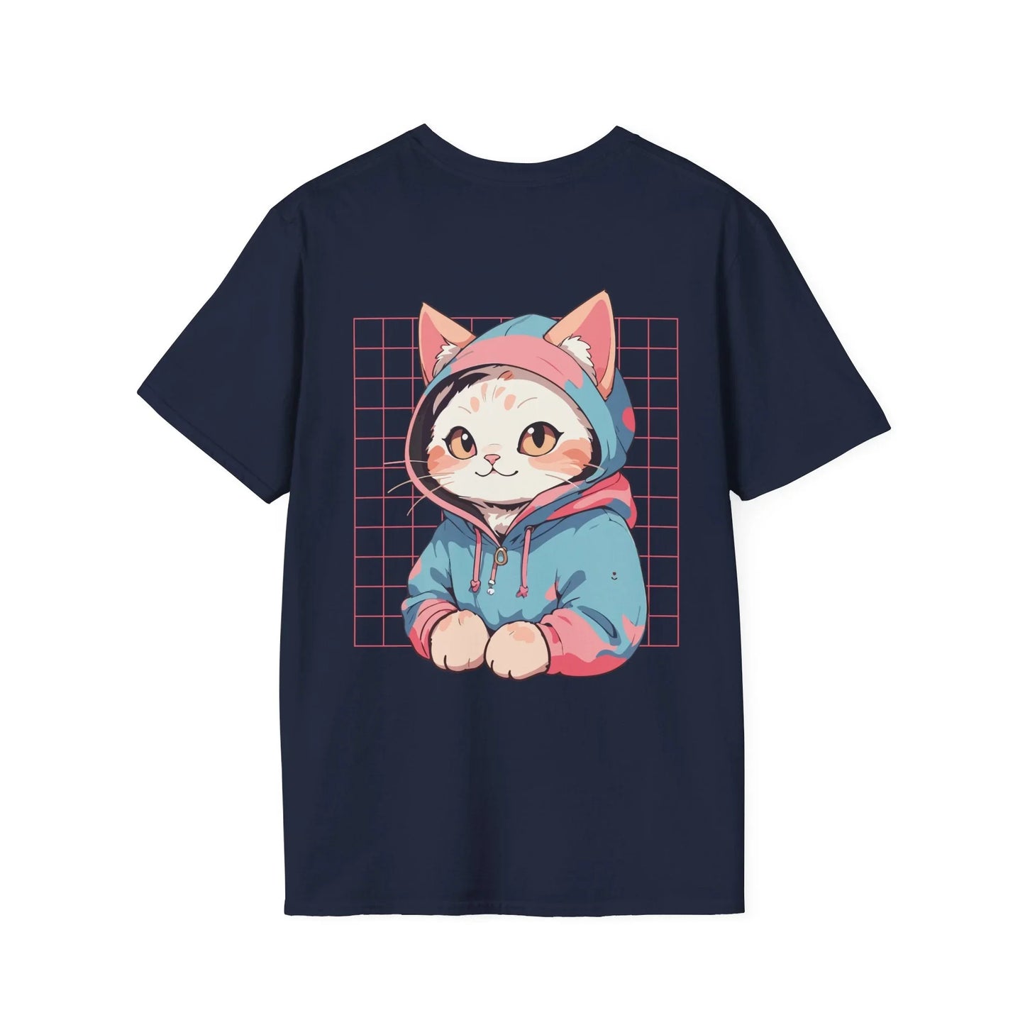 Cute Cat - Anime World - Unisex T-Shirt - Back Print - STREET STYLE