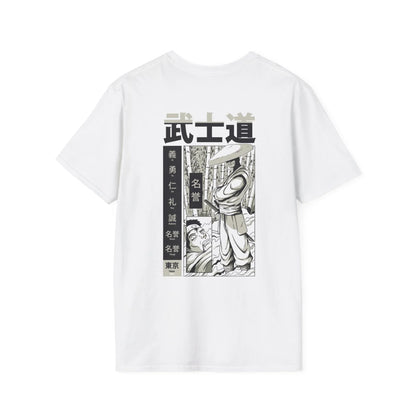 Defeated by the Samurai - Samurai Manga - Unisex T-Shirt - Back Print - STREET STYLE