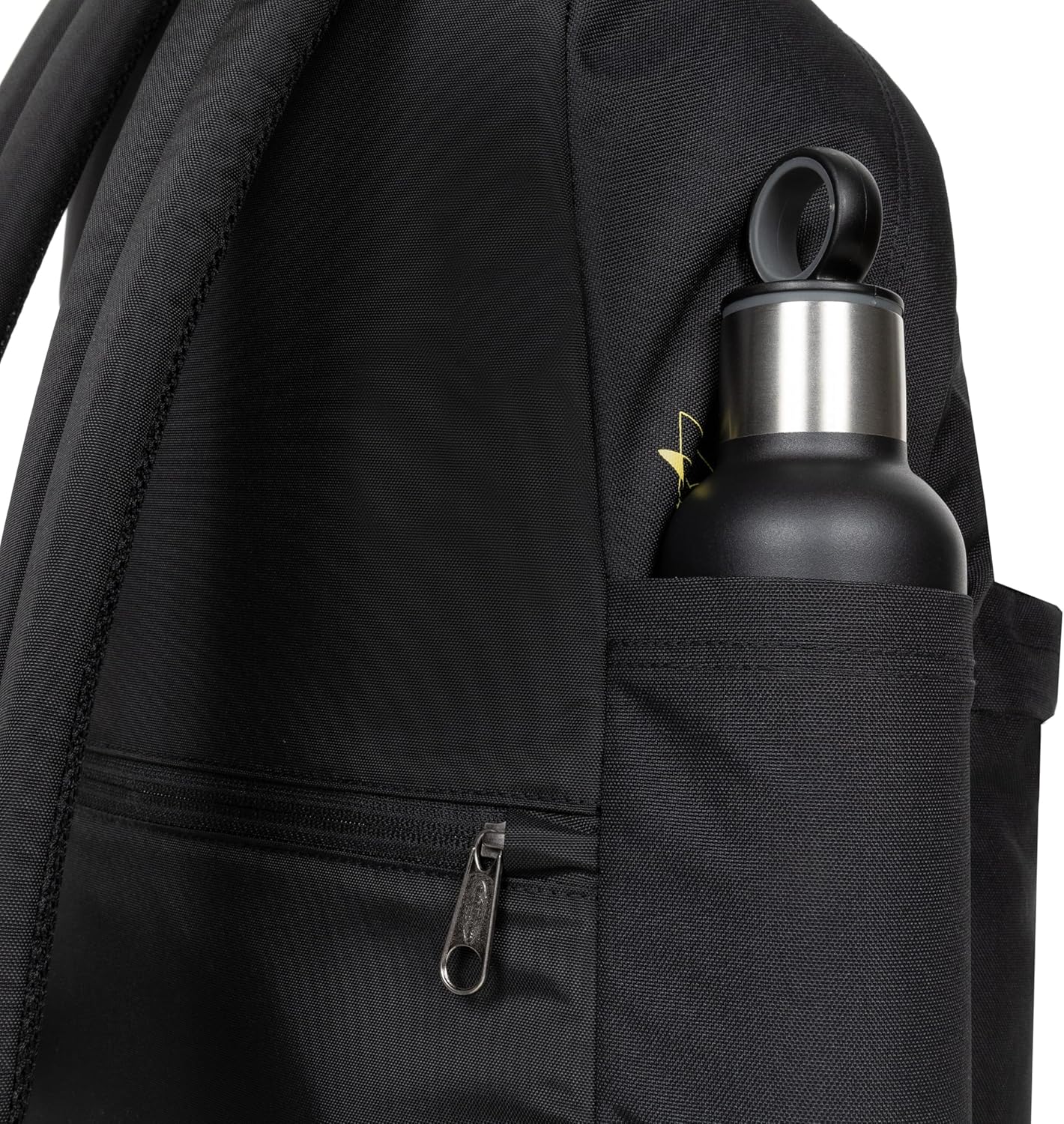 EASTPAK Day Pak Backpack 24 Litres Black and Yellow Limited Edition 2025 Side Pocket Bottle Holder and Back Pocket with Zipper - STREET STYLE