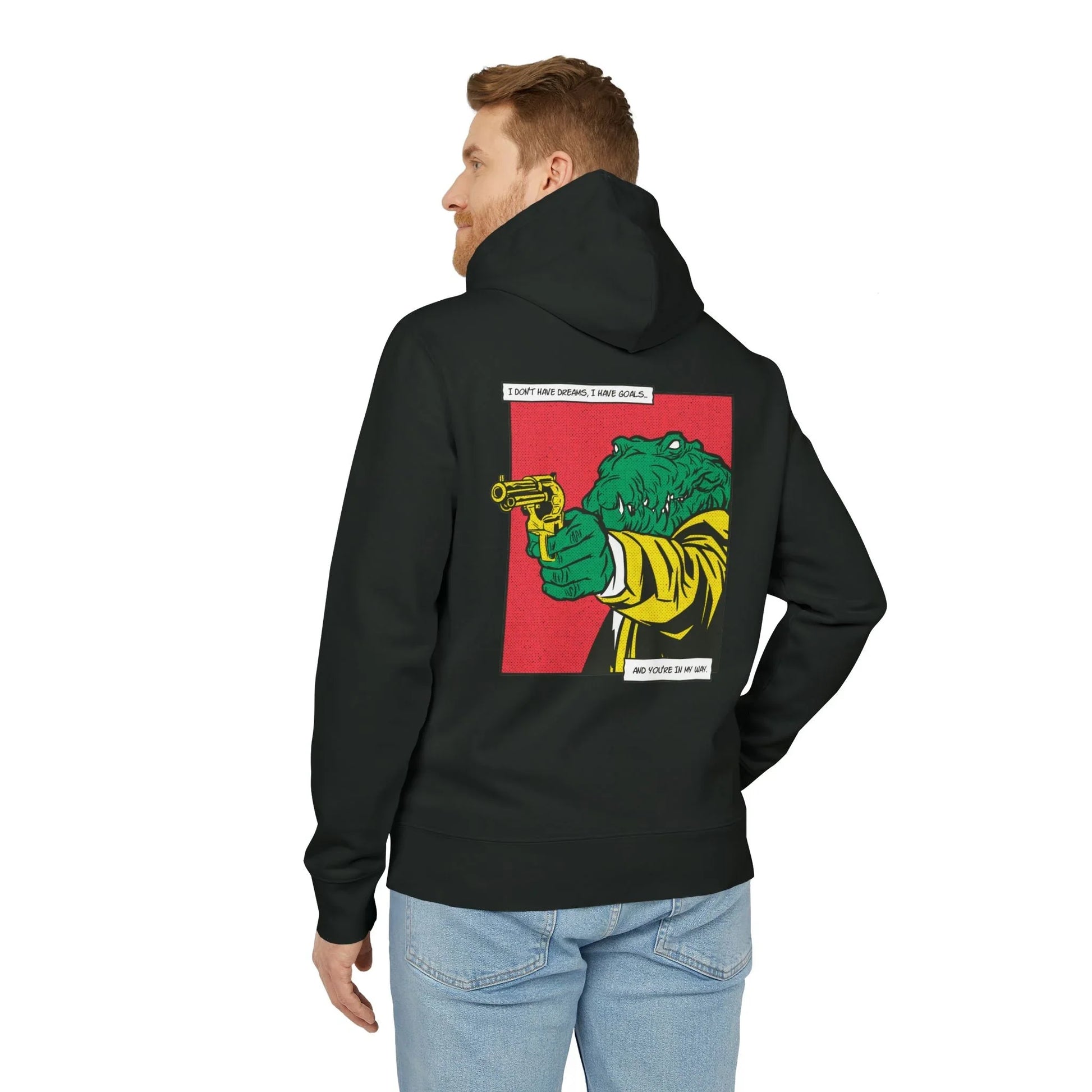 Alligator with Gun - Comic Mafia - Premium Bio Unisex Hoodie - Back Print - STREET STYLE