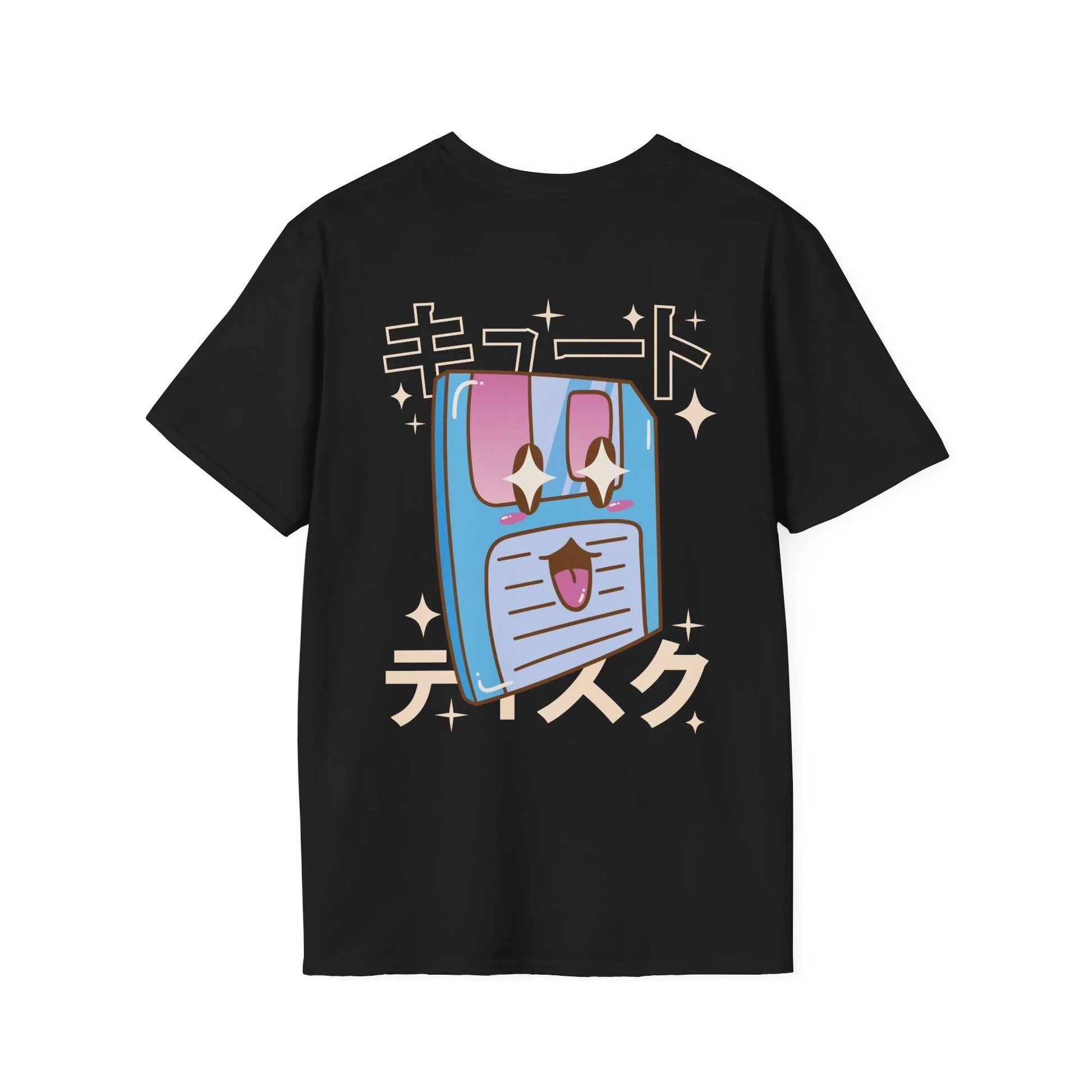 Floppy Disc - Kawaii Character - Unisex T-Shirt - Back Print - STREET STYLE
