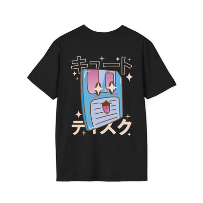 Floppy Disc - Kawaii Character - Unisex T-Shirt - Back Print - STREET STYLE