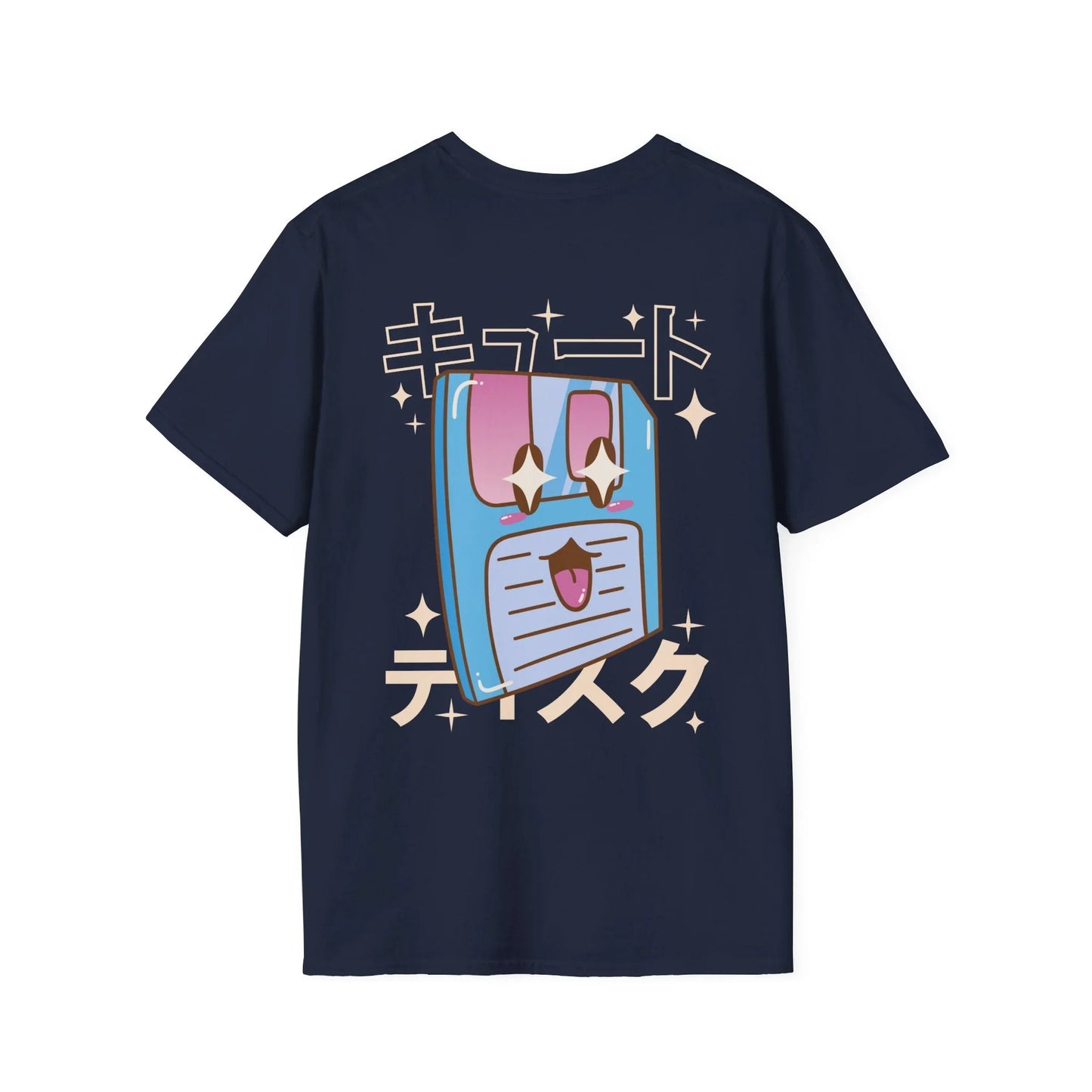 Floppy Disc - Kawaii Character - Unisex T-Shirt - Back Print - STREET STYLE