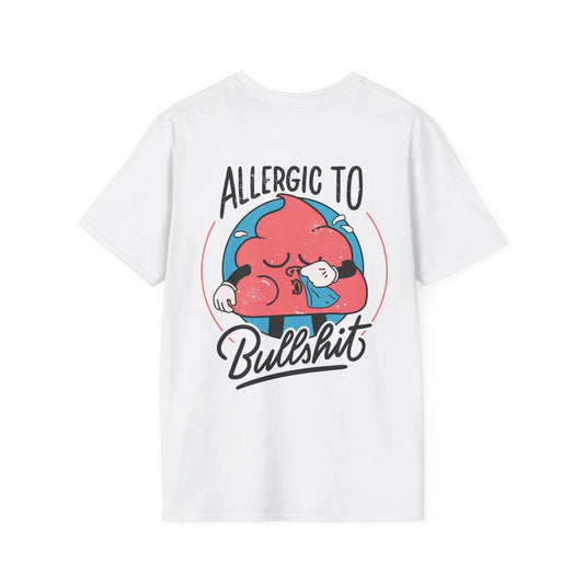 Allergic to Bullshit - Antisocial Retro - Unisex T-Shirt - Back Print - STREET STYLE