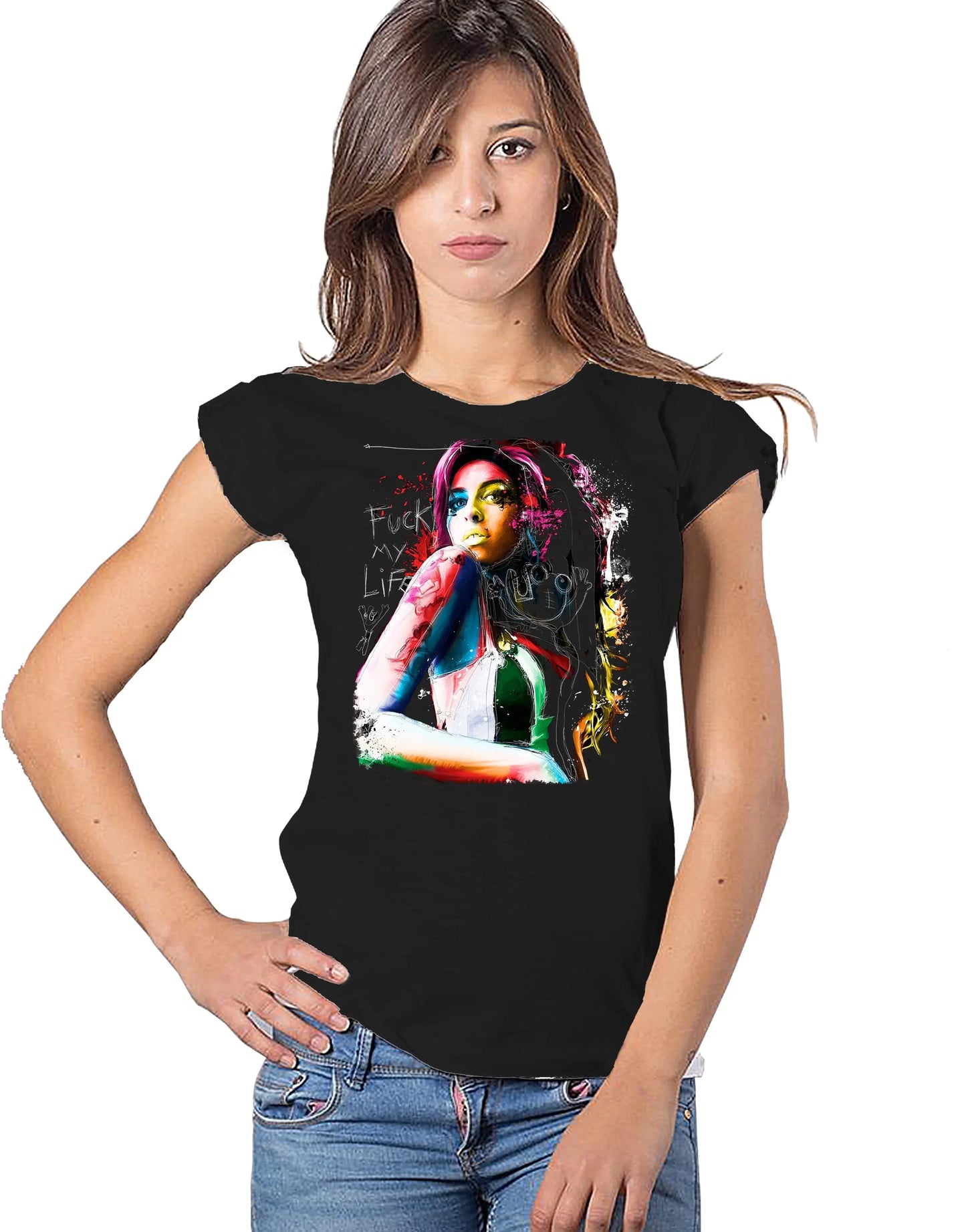 Amy Winehouse The Legend - T-shirt Donna Cotone Bio - STREET STYLE