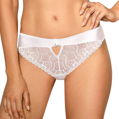 Bridal Soft Sheer Lace Bikini Panty Anuk White - STREET STYLE