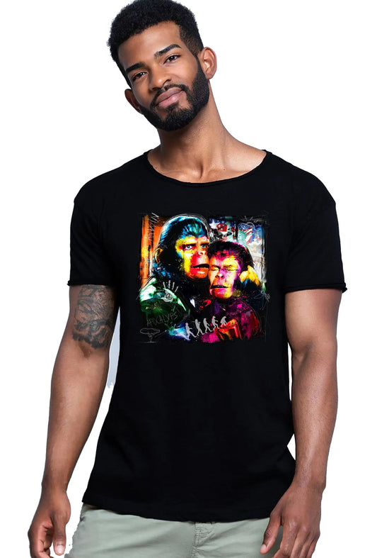 Apocalyps Pianeta delle Scimmie Color Stilizzato Film 18-20-33 T-shirt Urban Slub Men Uomo 100% Cotone Fiammato JK - STREET STYLE