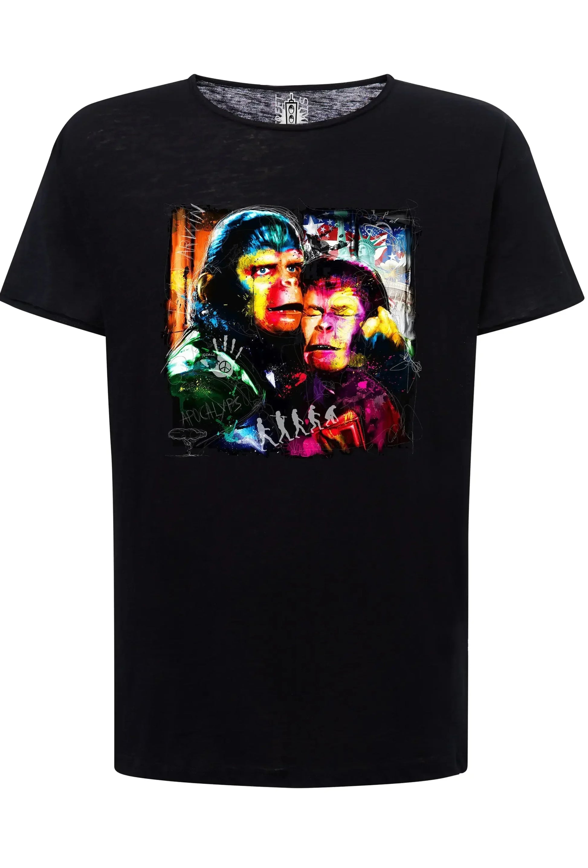 Apocalyps Pianeta delle Scimmie Color Stilizzato Film 18-20-33 T-shirt Urban Slub Men Uomo 100% Cotone Fiammato JK - STREET STYLE