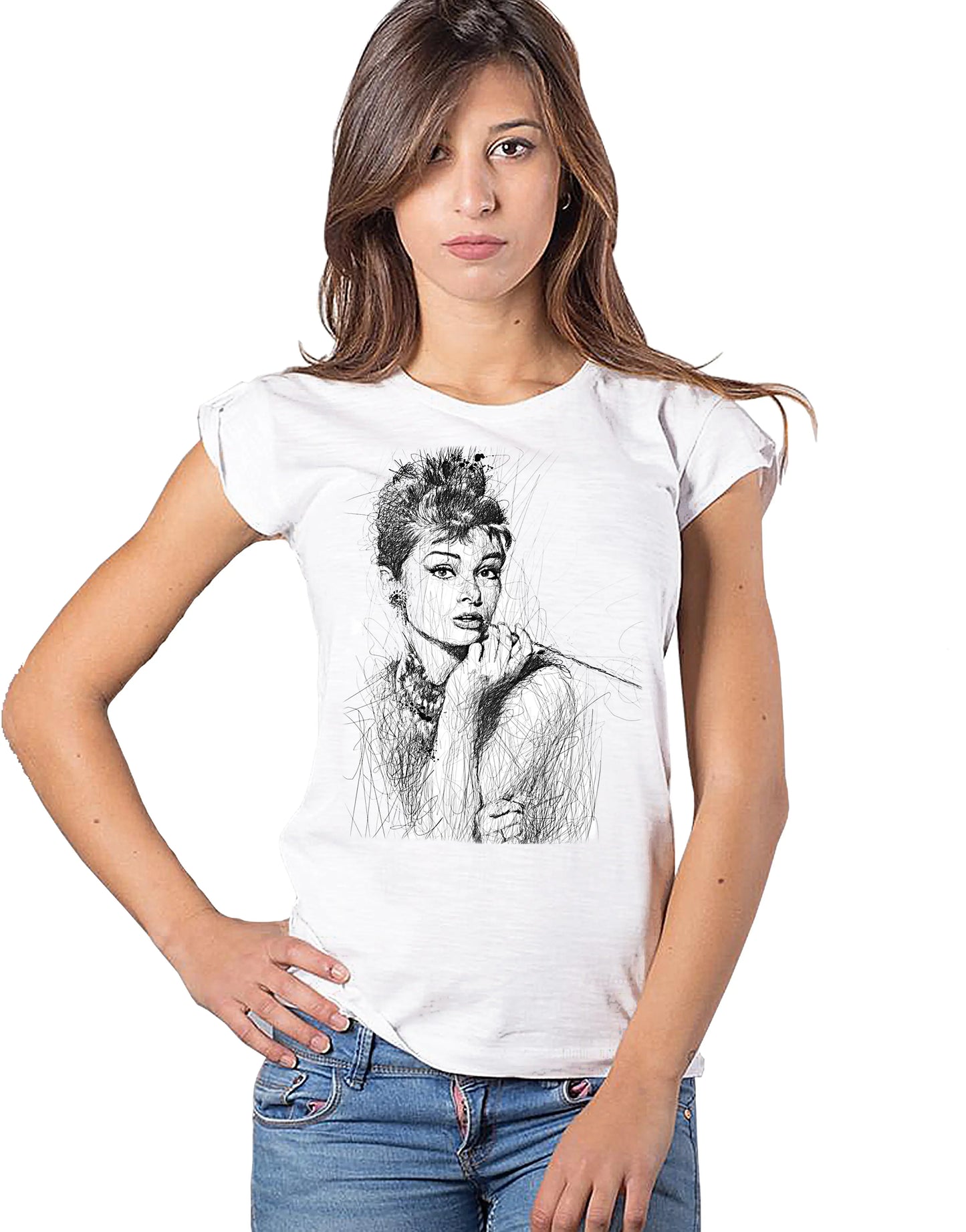 T-shirt Audrey Hepburn Stilizzata — STREET STYLE - STREET STYLE