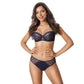 Sheer Lace Soft Cup Bra Coco Navy Blue - STREET STYLE
