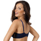 Sheer Lace Soft Cup Bra Coco Navy Blue - STREET STYLE