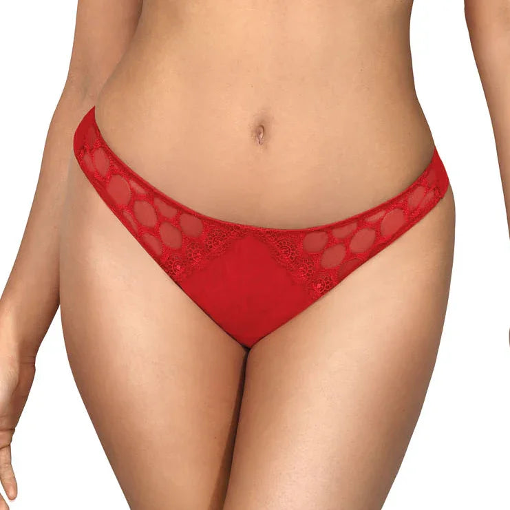 Sheer Mesh Thong Panty Coco Red - STREET STYLE