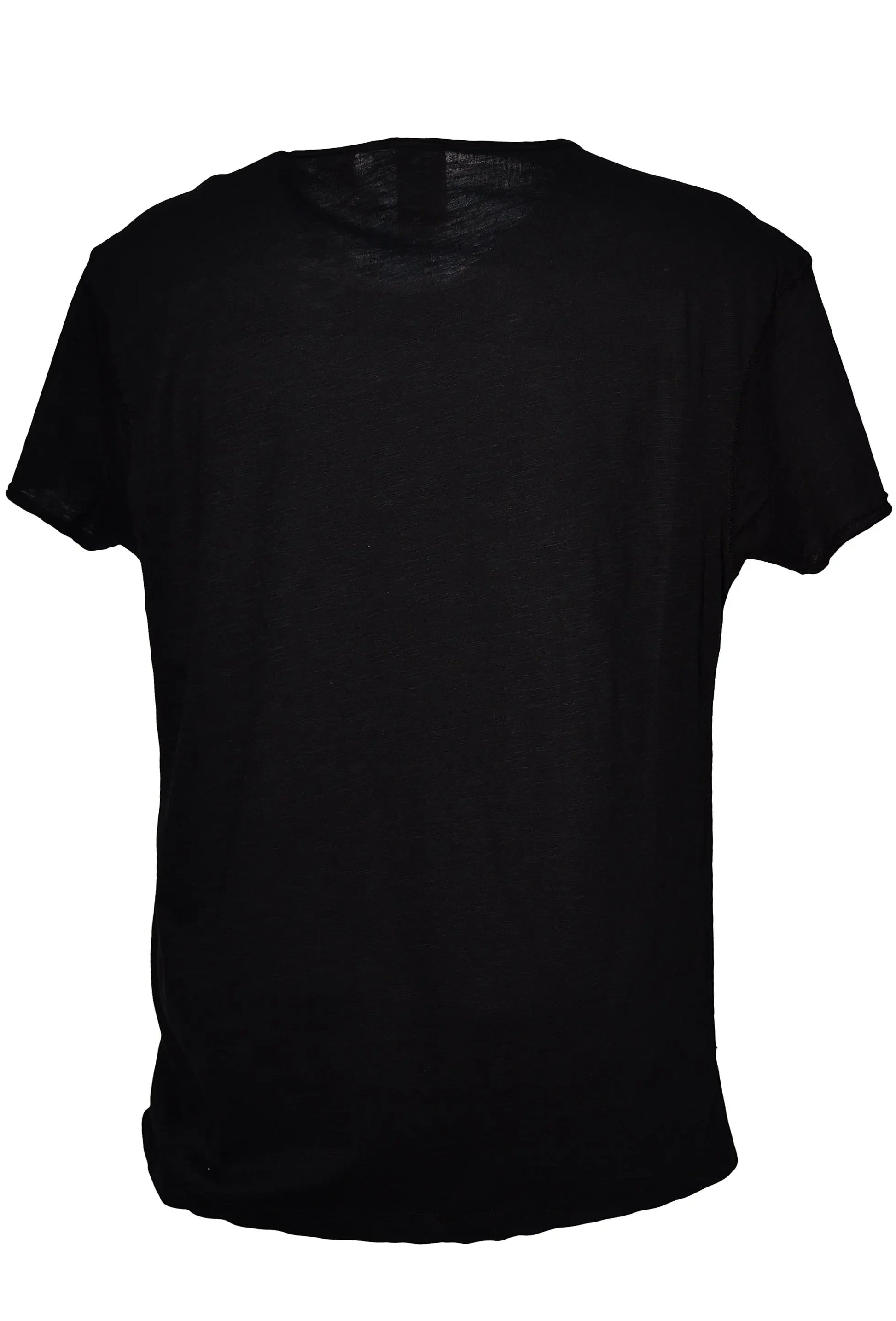 T-shirt nera basic streetwear, vista retro, stile essenziale moda urban Rimini