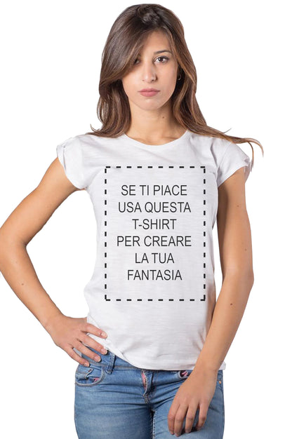 Personalizza T-shirt Slub Lady Donna 100% Cotone Fiammato BS - STREET STYLE