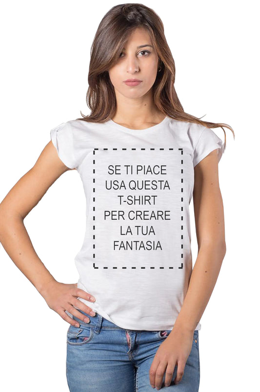 Personalizza T-shirt Slub Lady Donna 100% Cotone Fiammato BS - STREET STYLE