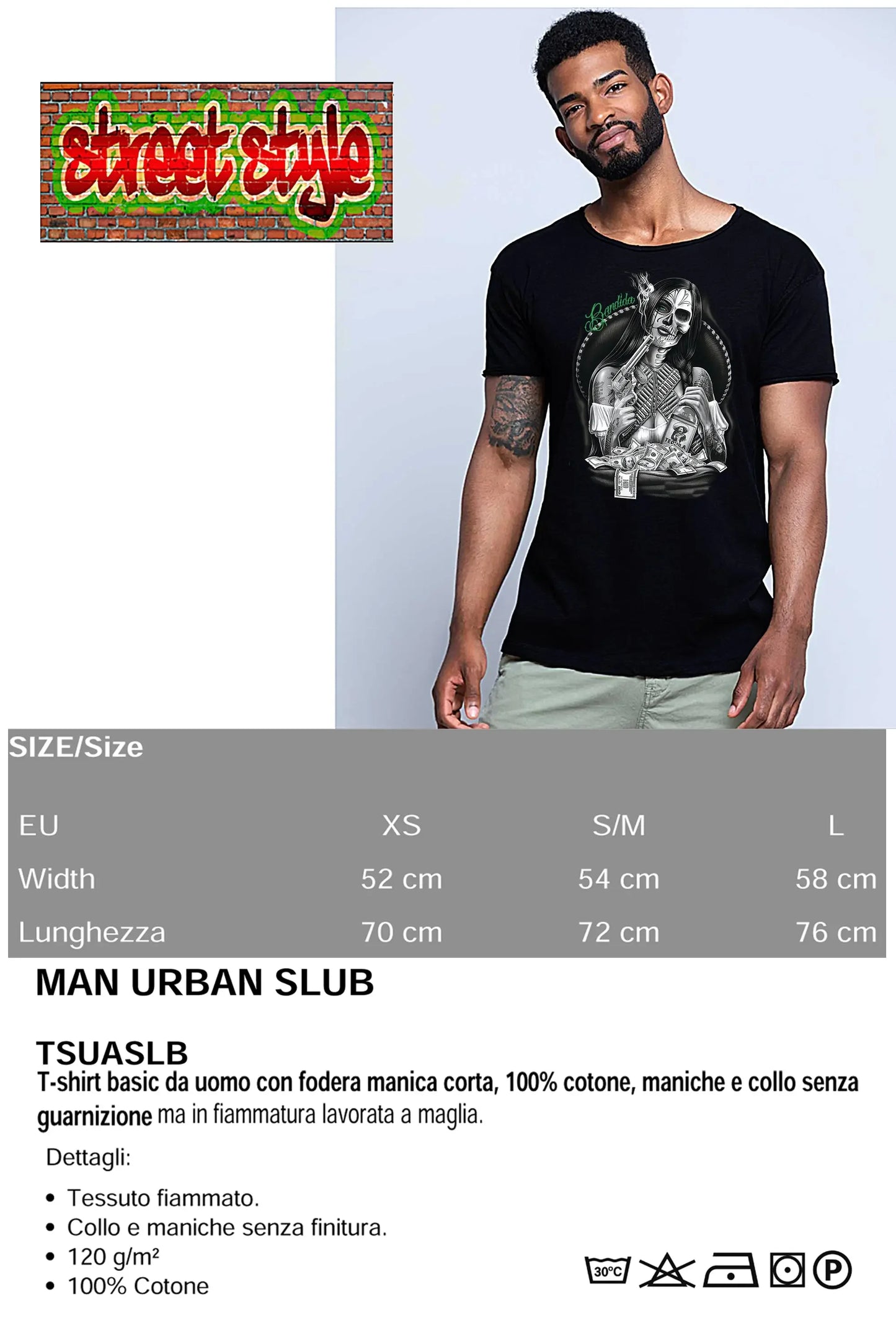Bandida Gonzales Tattoo Skull - T-shirt Uomo Cotone - STREET STYLE