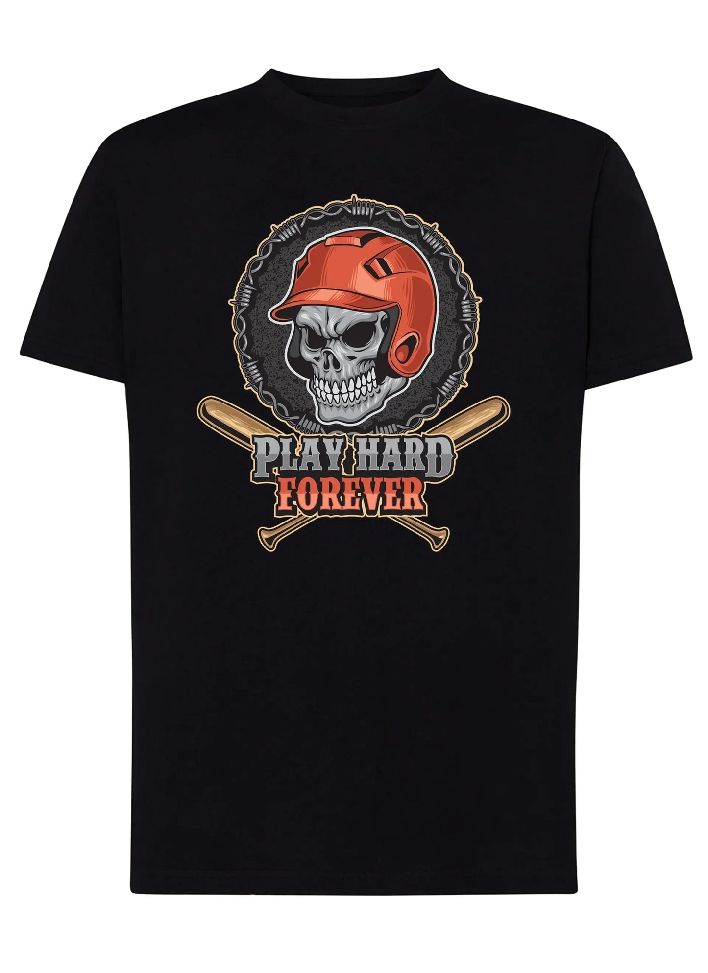Baseball Skull Motor Tattoo 9052 T-shirt Urban Men Uomo 100% Cotone Pettinato JK - STREET STYLE