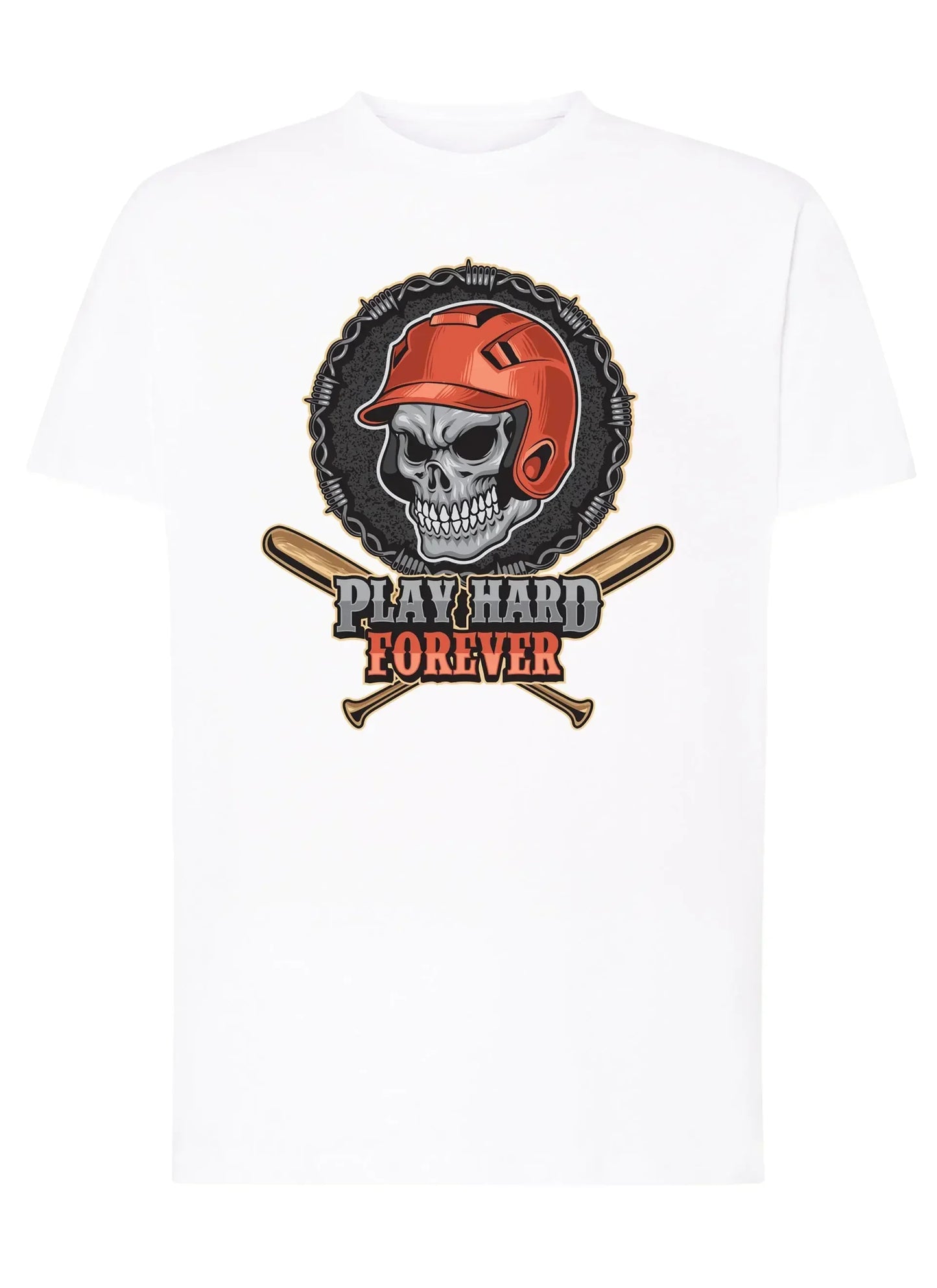 Baseball Skull Motor Tattoo 9052 T-shirt Urban Men Uomo 100% Cotone Pettinato JK - STREET STYLE
