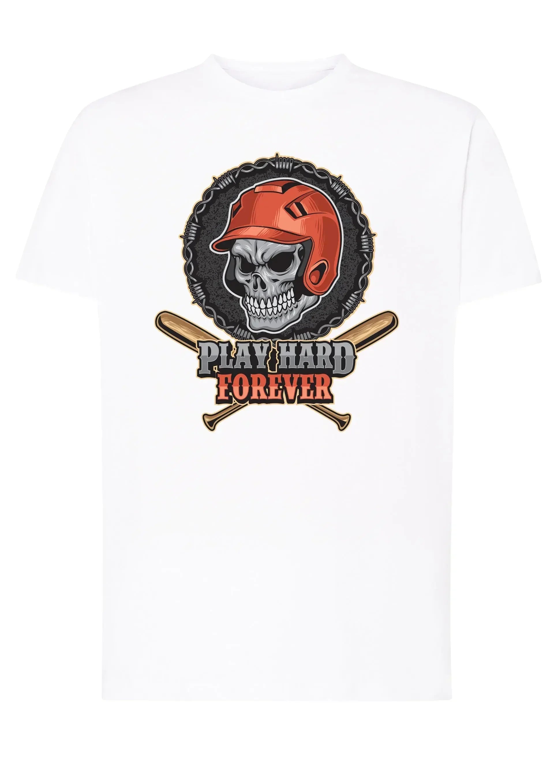 Baseball Skull Motor Tattoo 9052 T-shirt Urban Men Uomo 100% Cotone Pettinato JK - STREET STYLE