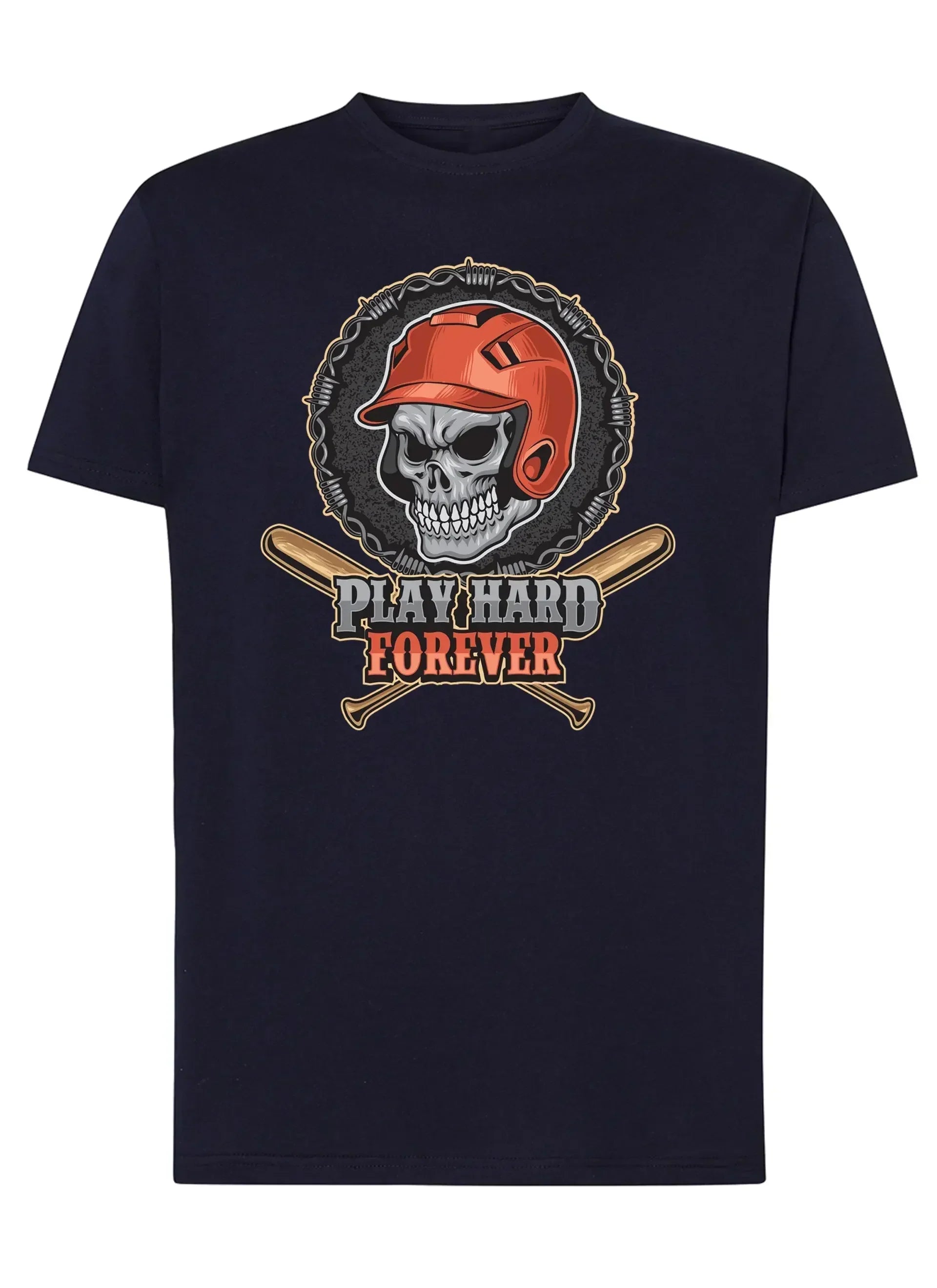 Baseball Skull Motor Tattoo 9052 T-shirt Urban Men Uomo 100% Cotone Pettinato JK - STREET STYLE