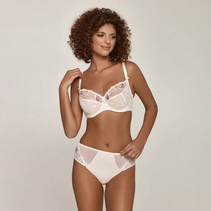 Semi Sheer Lace Maxi Brief Panty Bisquit - STREET STYLE