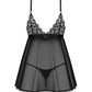 Black Sheer Mesh Babydoll Set Obsessive Blomentis - STREET STYLE