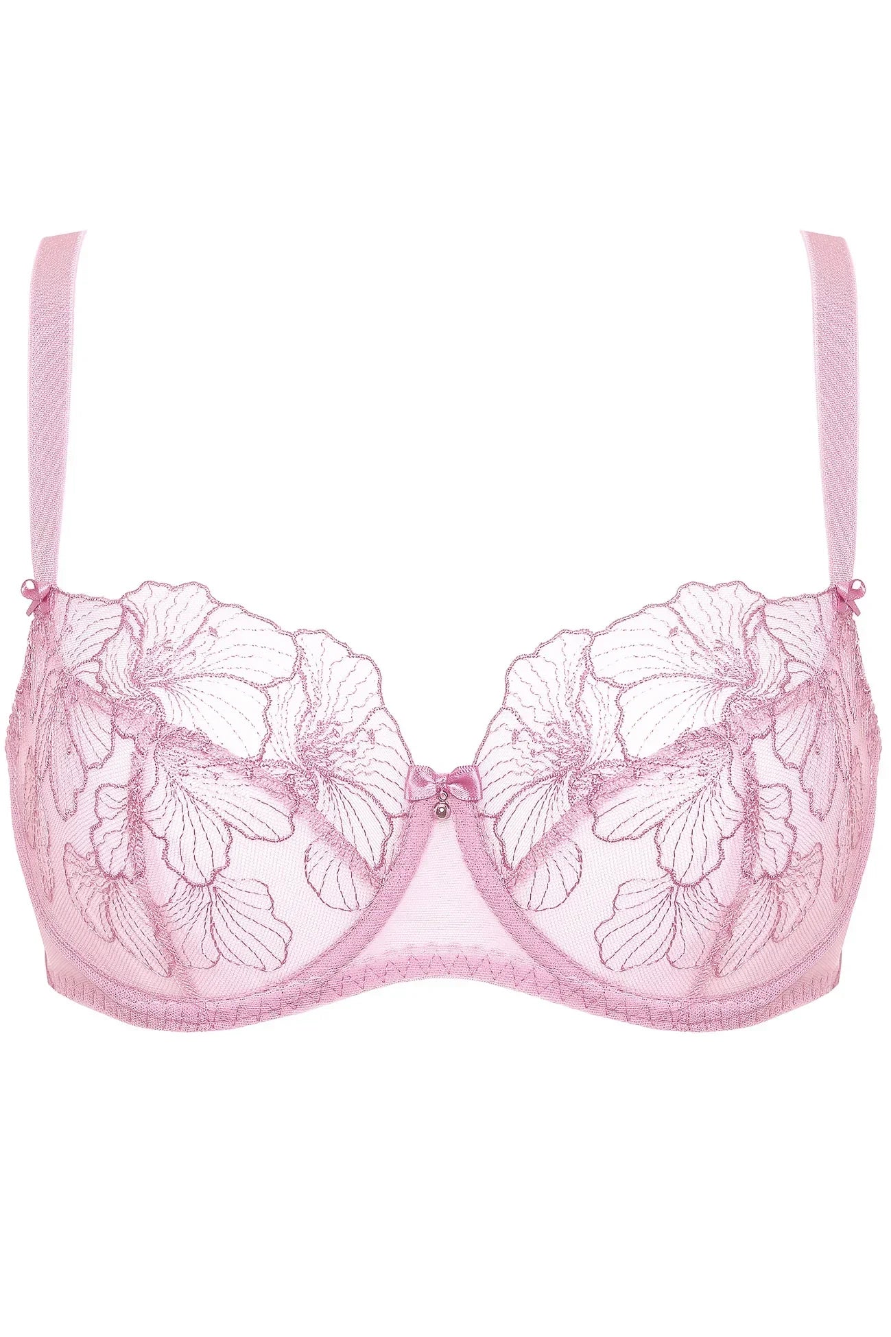 Sheer Mesh Floral Embroidered Bra Gorteks Bloom - STREET STYLE