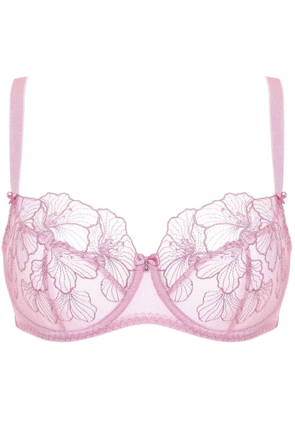 Sheer Mesh Floral Embroidered Bra Gorteks Bloom - STREET STYLE