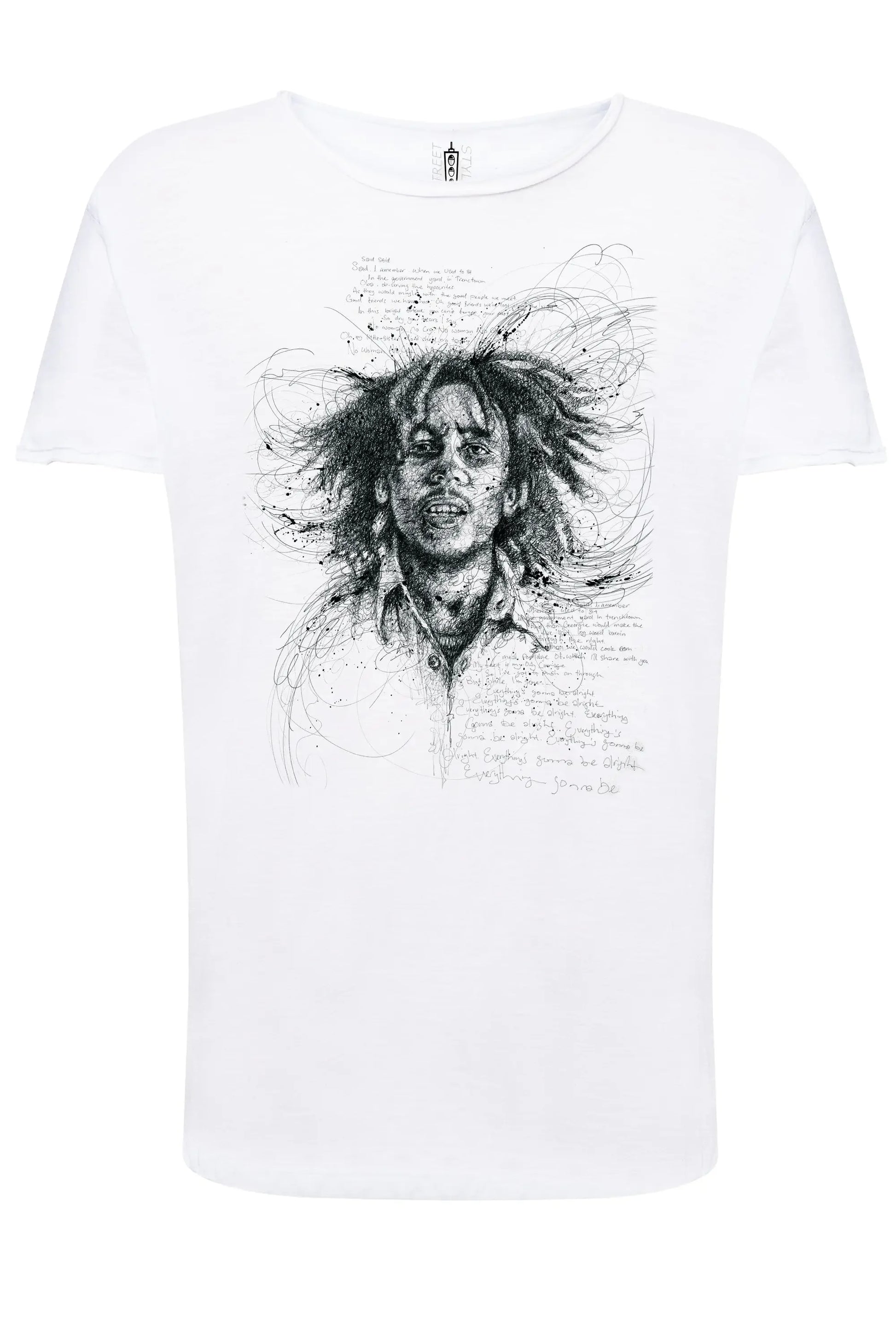 Bob Marley The Legend Stilizzato Soggetto Cantante 18-53 T-shirt Urban Slub Men Uomo 100% Cotone Fiammato JK - STREET STYLE