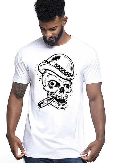 Boss Cigar Skull Zombi Tattoo 9015 T-shirt Urban Men Uomo 100% Cotone Pettinato JK - STREET STYLE